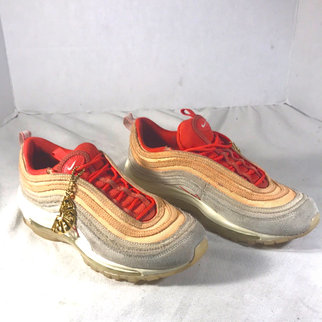 Nike Air Max 97 Sisterhood Cashmere/Orange & Chalk With Gold Charm Sneakers